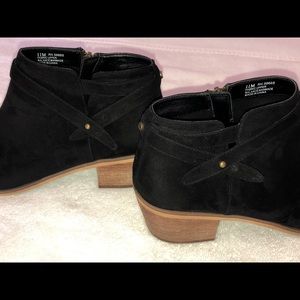 Black faux suede booties size 11